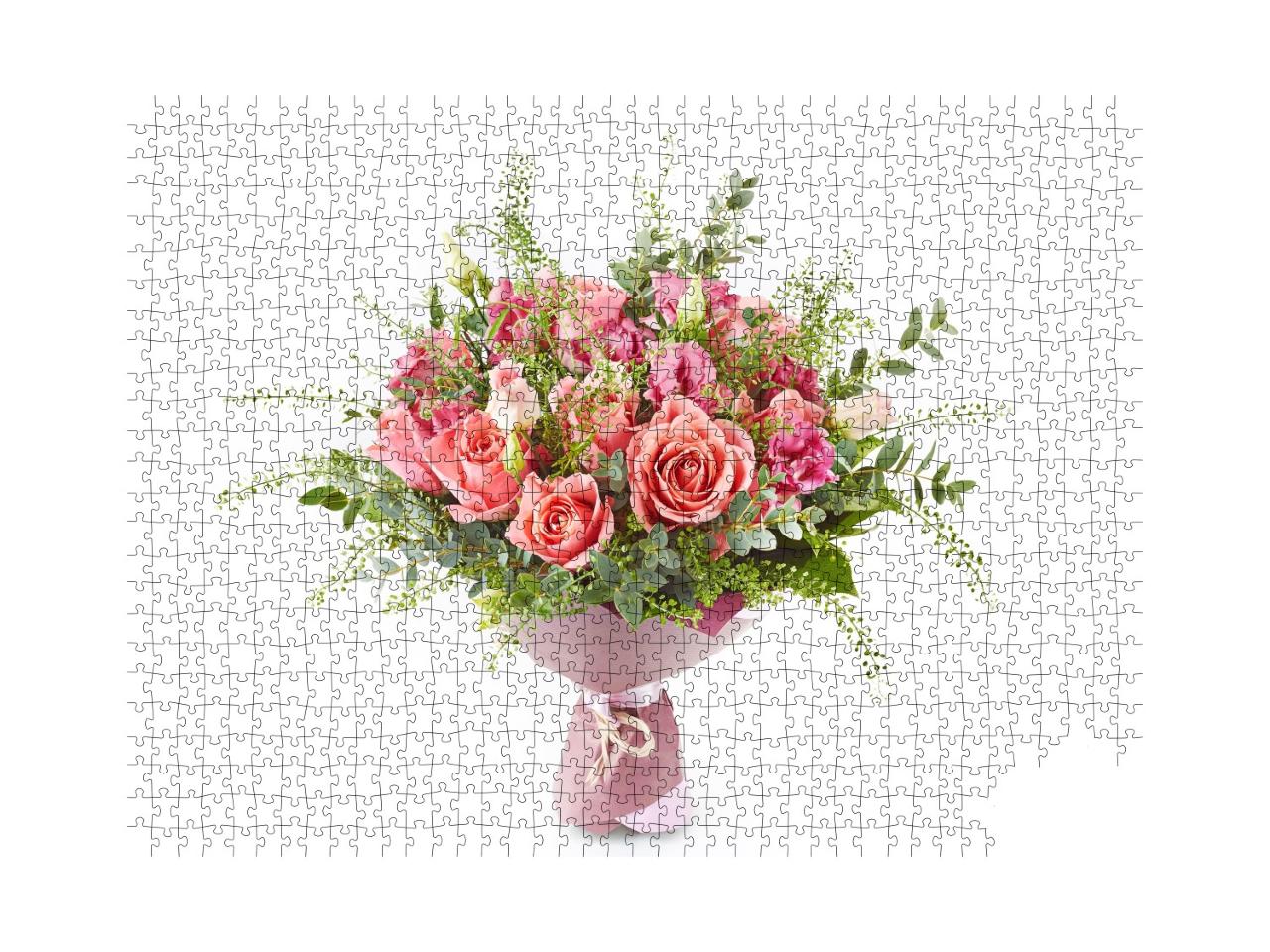 Puzzle de 1000 pièces « Bouquet luxuriant de fleurs multicolores »