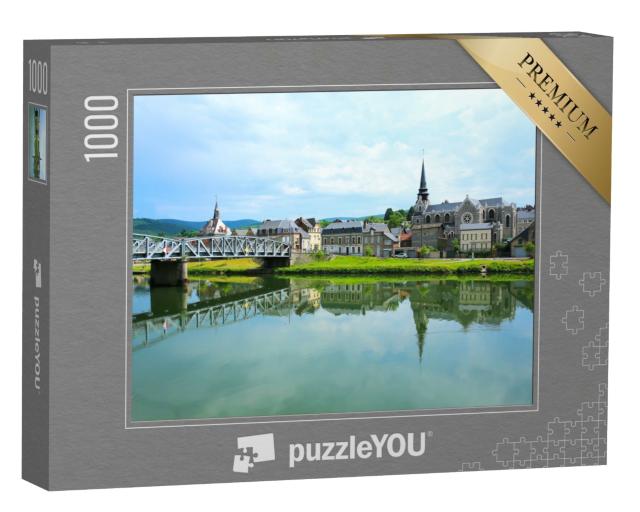 Puzzle de 1000 pièces « La ville historique de Fumay et la rivière Meuse en Ardenne, France »