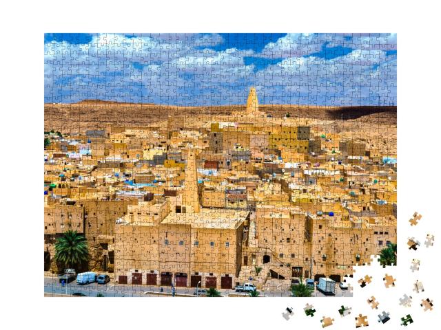 Puzzle de 1000 pièces « Ksar Bounoura, une ancienne ville berbère dans la vallée du M'Zab en Algérie »