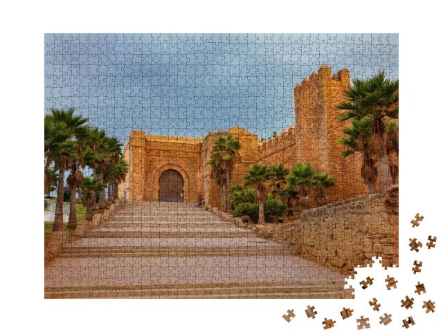Puzzle de 1000 pièces « Bab el Kebir, porte principale de la kasbah des Oudayas, Rabat, Maroc »