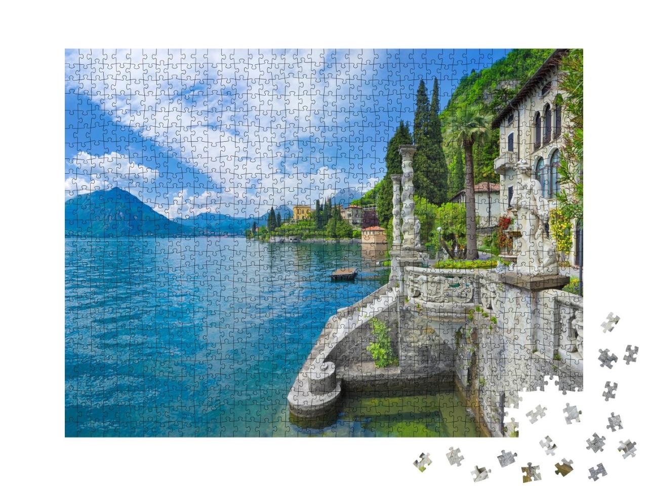 Puzzle de 1000 pièces « Lac de Côme et parc baroque »