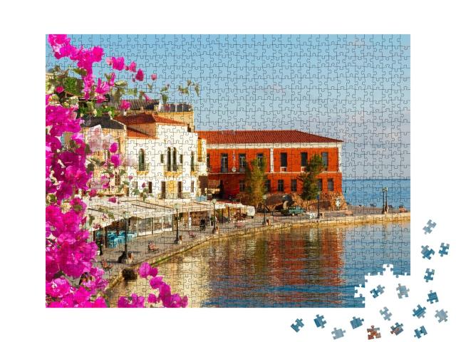 Puzzle de 1000 pièces « Côte de La Canée avec vieille ville, Crète, Grèce »