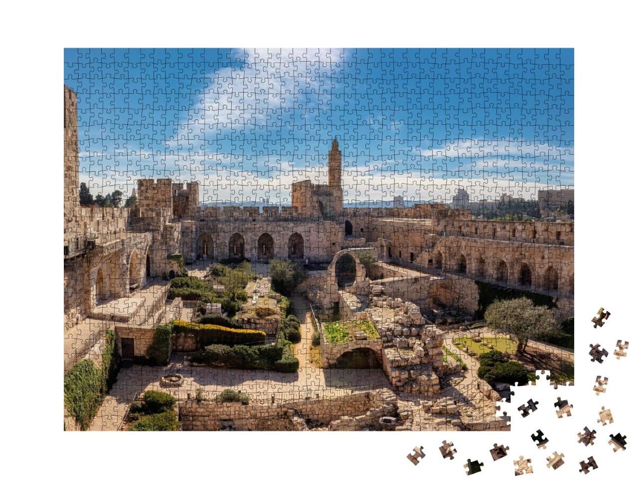 Puzzle de 1000 pièces « Tour de David dans la vieille ville de Jérusalem »