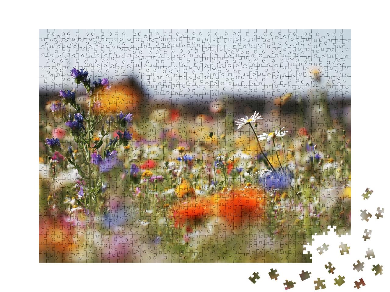 Puzzle de 1000 pièces « Fleurs de prairie multicolores »