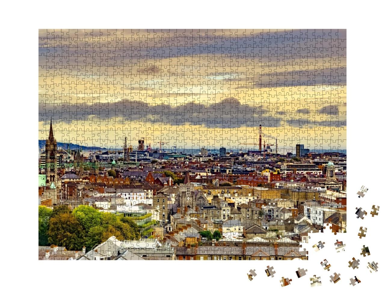 Puzzle de 1000 pièces « Panorama de Dublin, capitale de l'Irlande »