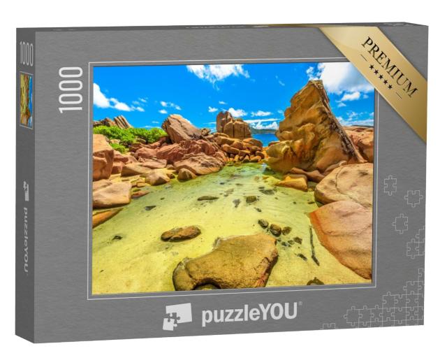 Puzzle de 1000 pièces « Piscine naturelle dans un paysage intact, Seychelles »