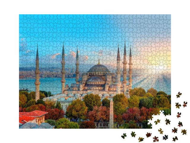 Puzzle de 1000 pièces « La Mosquée Bleue à Istanbul, Turquie »