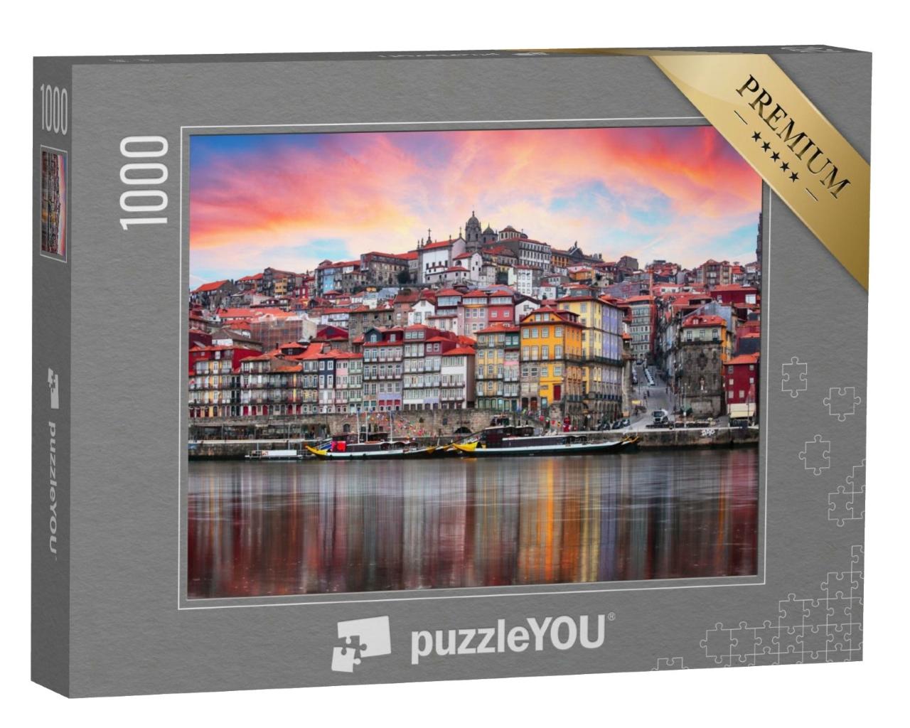Puzzle de 1000 pièces « Vue sur la vieille ville de Porto au Portugal »