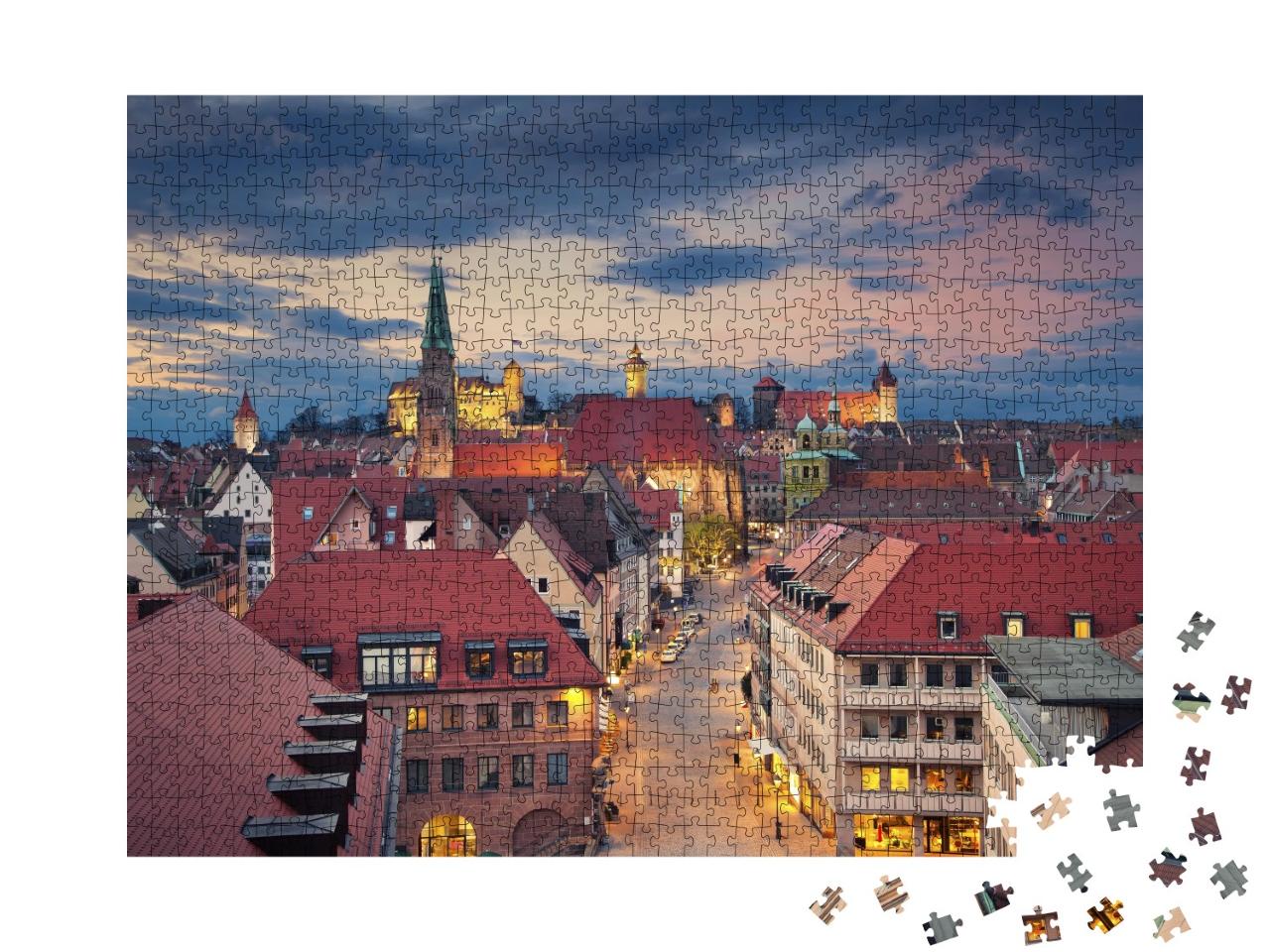Puzzle de 1000 pièces « Le centre-ville historique de Nuremberg, Allemagne »