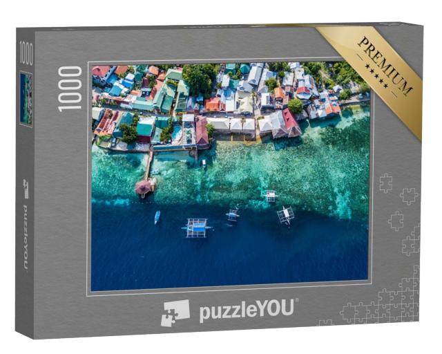 Puzzle de 1000 pièces « Vue aérienne sur la baie d'Oslob, Cebu, Philippines »