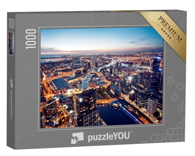 Puzzle de 1000 pièces « Une vue de Melbourne la nuit, Victoria, Australie »