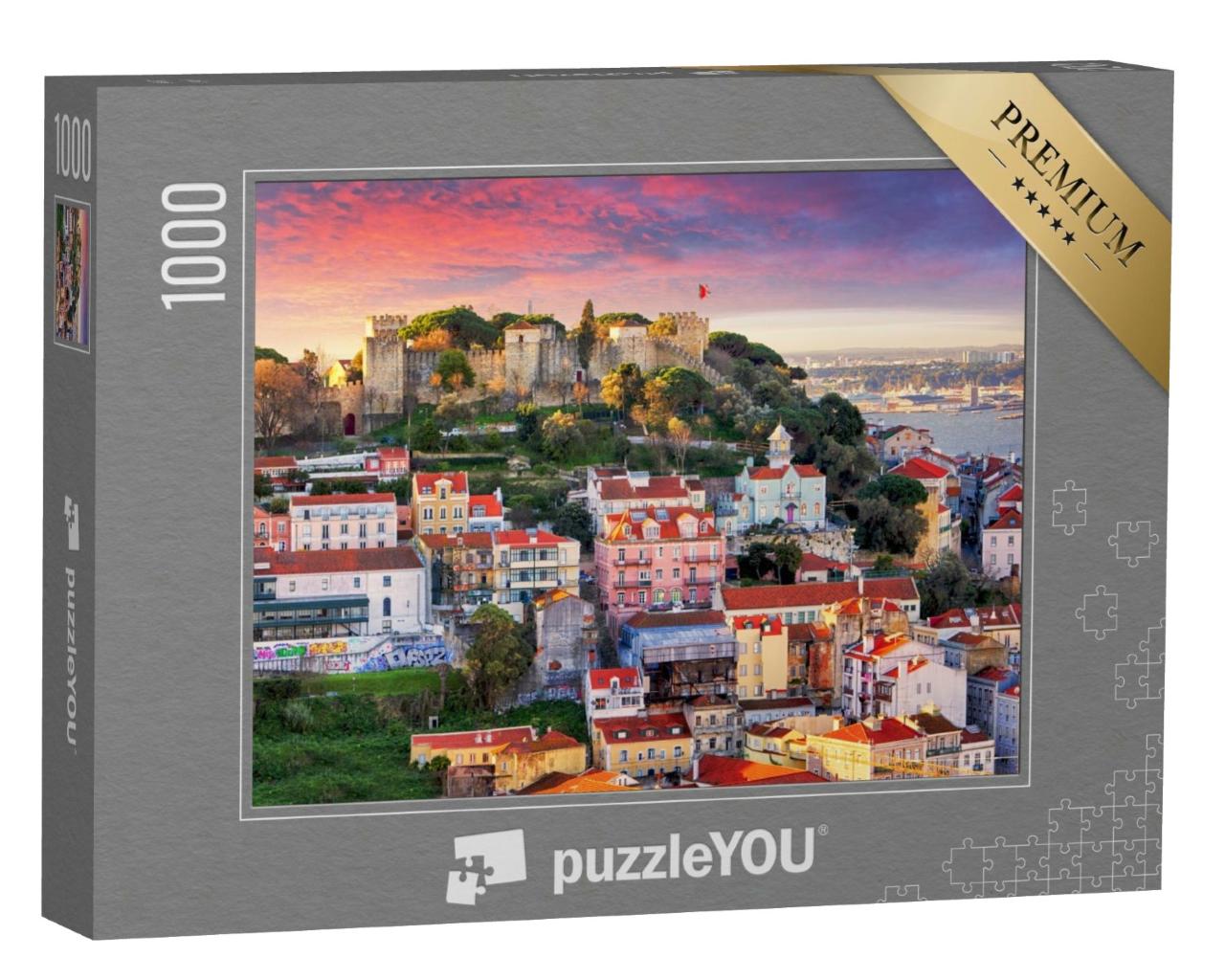 Puzzle de 1000 pièces « Lisbonne, ligne d'horizon avec le château de Sao Jorge »
