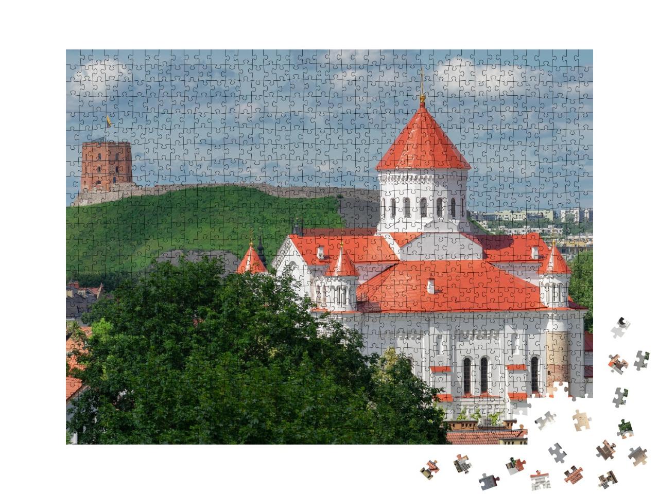 Puzzle de 1000 pièces « Vieille ville de Vilnius avec la cathédrale de Theotokos »