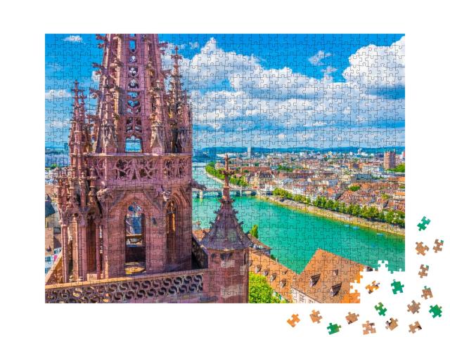 Puzzle de 1000 pièces « Magnifique vue de la Münsterkirche sur Bâle, Suisse »