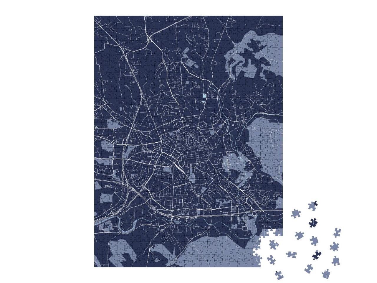 Puzzle de 1000 pièces « Carte vectorielle de la ville d'Aix-en-Provence, Bouches-du-Rhône, Provence-Alpes-Cote d'Azur France »