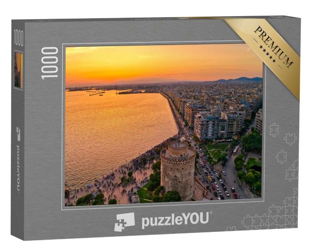 Puzzle de 1000 pièces « Tour blanche de Thessalonique au coucher du soleil, Grèce »