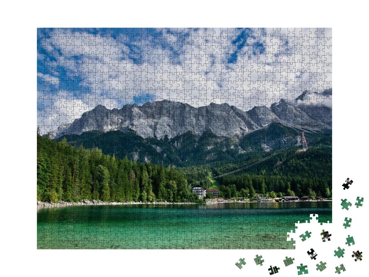 Puzzle de 1000 pièces « Eibsee devant la Zugspitze en Bavière, Allemagne »