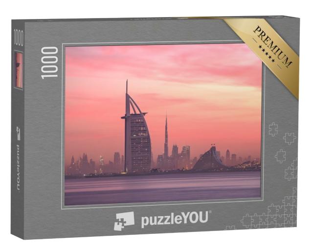 Puzzle de 1000 pièces « Skyline de Dubaï, de la plage de Jumeirah au centre-ville »