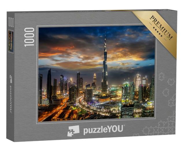 Puzzle de 1000 pièces « Dubai Business Bay de nuit »