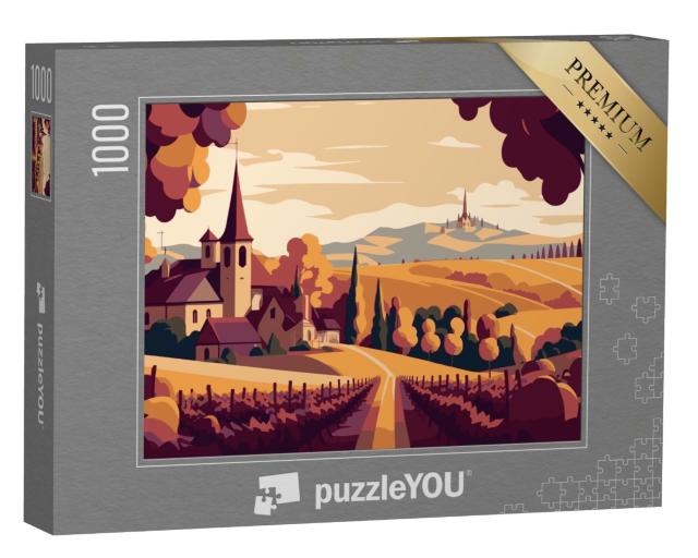 Puzzle de 1000 pièces « Vignoble en Bourgogne »