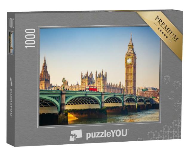 Puzzle de 1000 pièces « Des monuments célèbres dans le monde entier : Big Ben et le pont de Westminster à Londres »