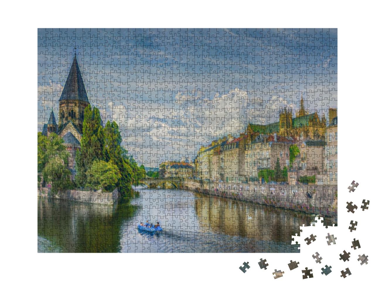 Puzzle de 1000 pièces « dans le style artistique de Claude Monet - Metz, Lorraine - Collection de puzzles Artistes & Tableaux »