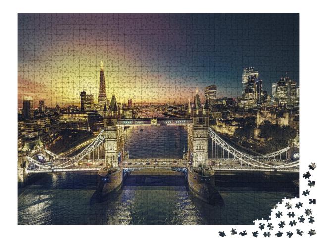 Puzzle de 2000 pièces « Coucher de soleil à Londres »