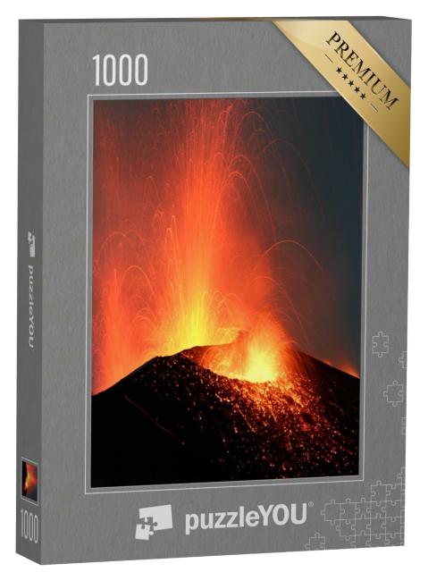 Puzzle de 1000 pièces « Éruption nocturne du volcan Stromboli »