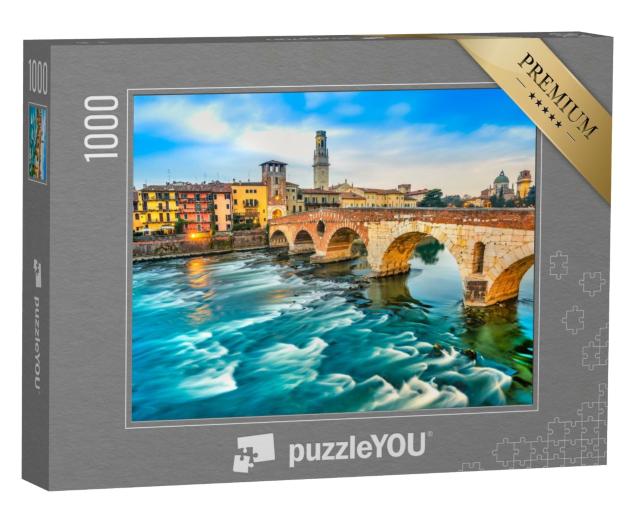 Puzzle de 1000 pièces « Adige et Ponte di Pietra à Vérone, Italie »
