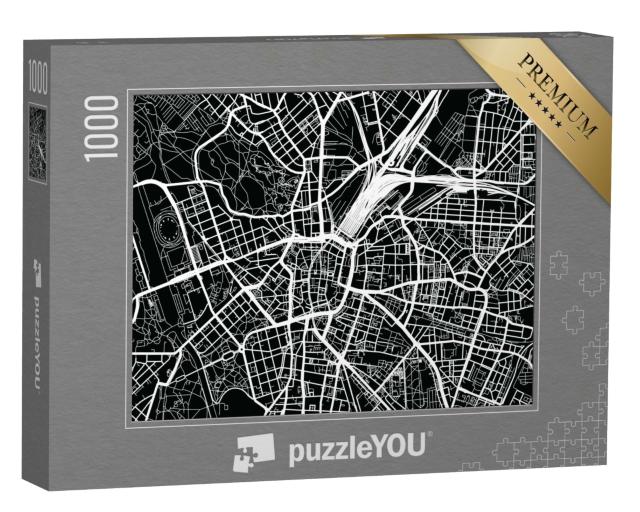 Puzzle de 1000 pièces « Plan de ville vectoriel de Leipzig, Allemagne »