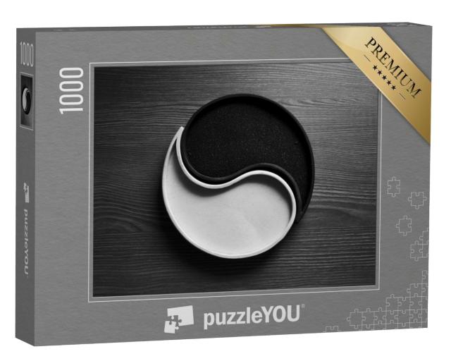 Puzzle de 1000 pièces « Symbole noir et blanc du Sand-Ying-Yang »