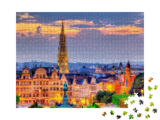 Puzzle de 1000 pièces « Bruxelles le soir »