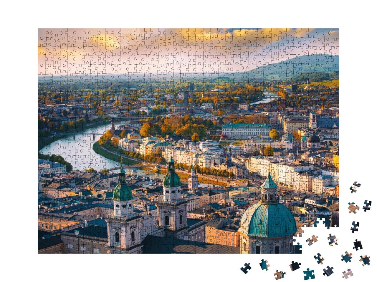 Puzzle de 1000 pièces « Vue automnale de Salzbourg, Autriche »