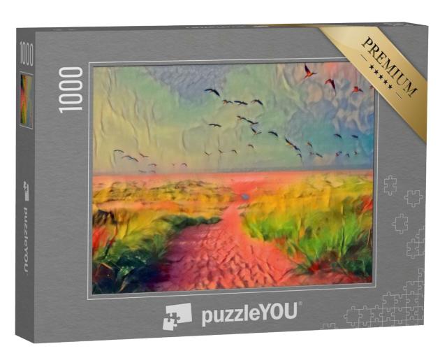Puzzle de 1000 pièces « dans le style artistique de Franz Marc - Canards - Collection de puzzles Artistes & Peintures »