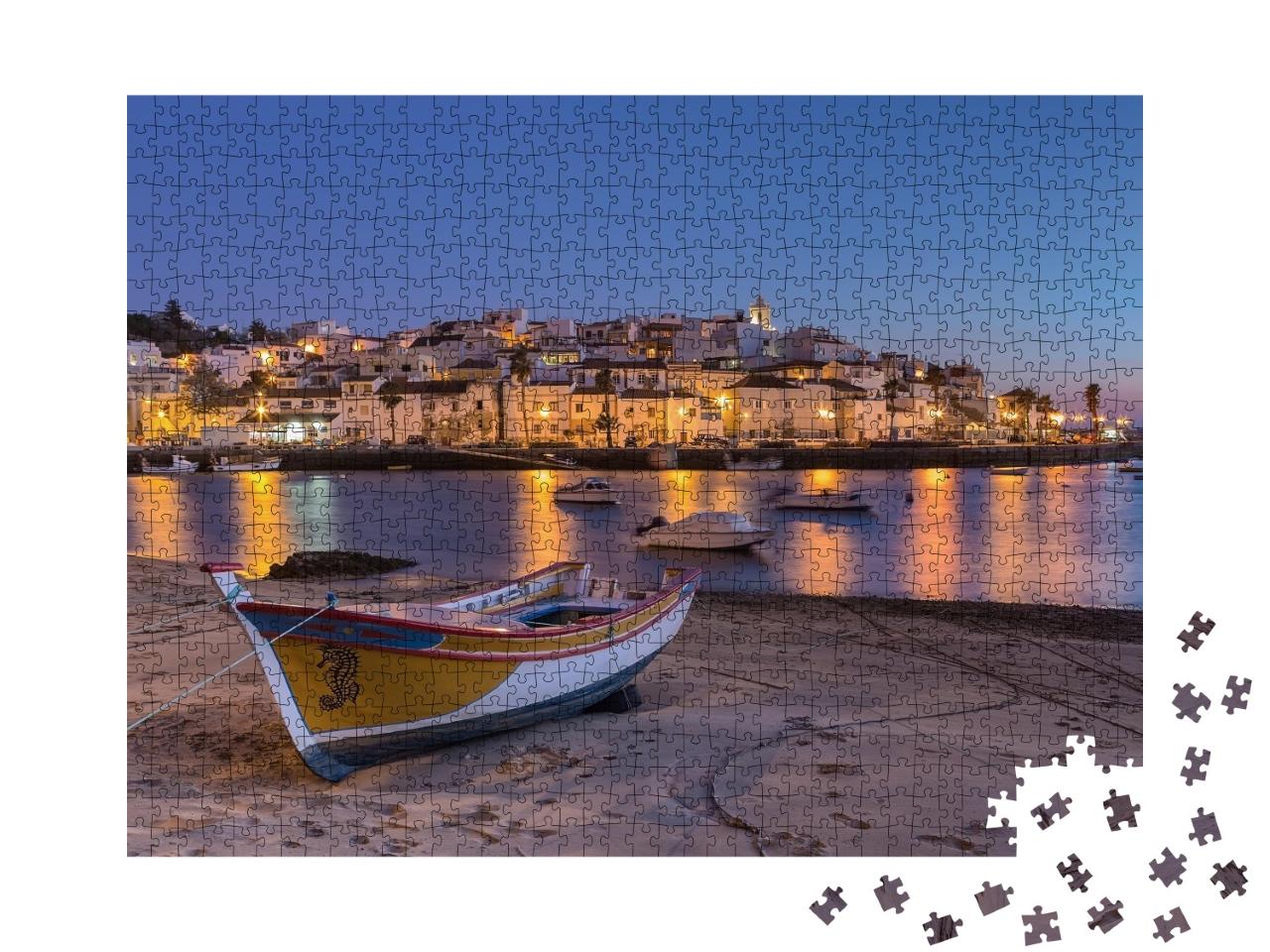 Puzzle de 1000 pièces « Coucher de soleil dans la baie de Ferragudo, Portimao »