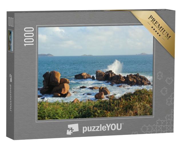 Puzzle de 1000 pièces « Rocher de la Côte de Granite Rose dans les Côtes d'Armor, Bretagne Nord, France, Ploumanac'h, Perroz-Guirec »