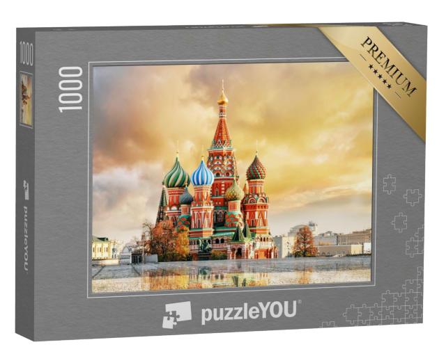 Puzzle de 1000 pièces « Vue de la cathédrale Saint-Basile sur la Place Rouge, Moscou, Russie »