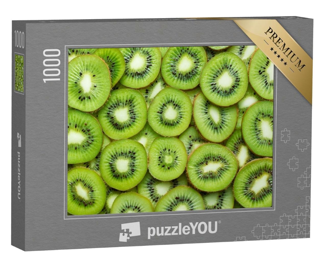 Puzzle de 1000 pièces « Kiwi fraîchement coupé en tranches »