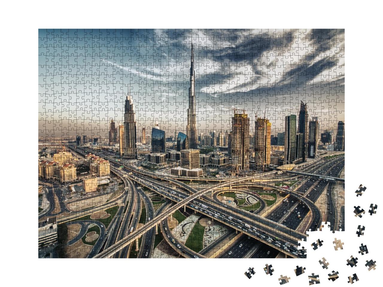 Puzzle de 1000 pièces « Skyline de Dubaï avec la ville »