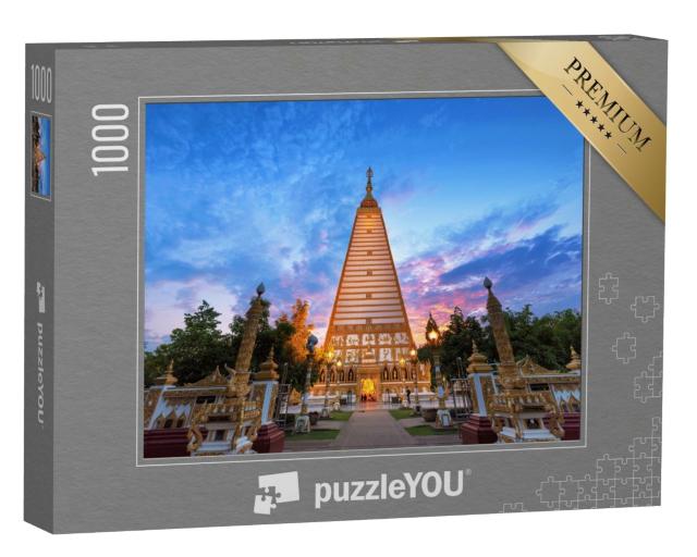 Puzzle de 1000 pièces « Wat Phrathat Nong Bua au crépuscule, Thaïlande »