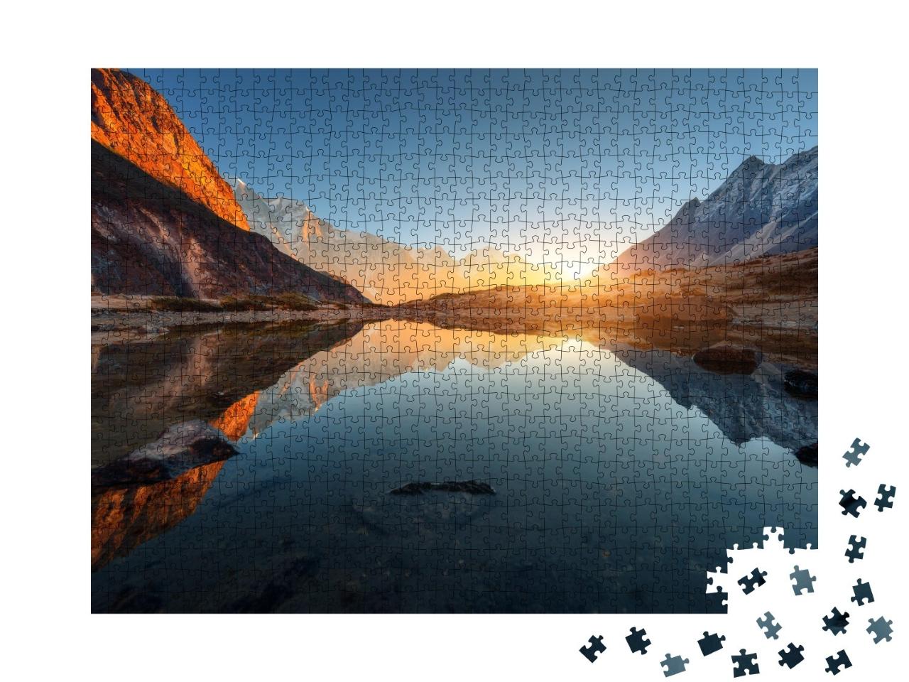 Puzzle de 1000 pièces « Paysage de hautes falaises et de sommets, Himalaya »