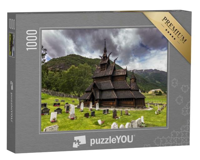 Puzzle de 1000 pièces « Borgund Stabkirche à Borgund, Norvège »