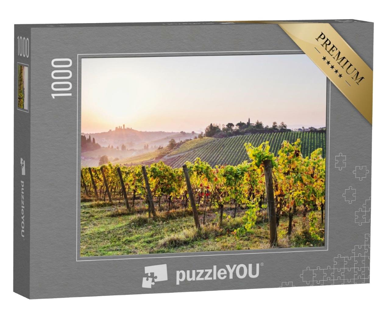 Puzzle de 1000 pièces « Vignobles et campagne avec San Gimignano »