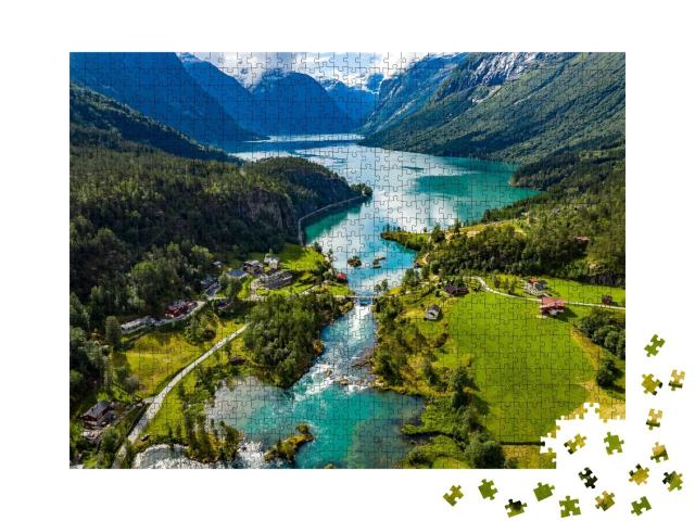 Puzzle de 1000 pièces « Le lac Lovatnet dans la vallée de Lodal, Norvège »