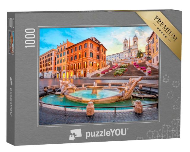Puzzle de 1000 pièces „Place d'Espagne : Rome le matin, Italie“
