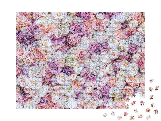 Puzzle de 1000 pièces « Une mer de pétales de rose »