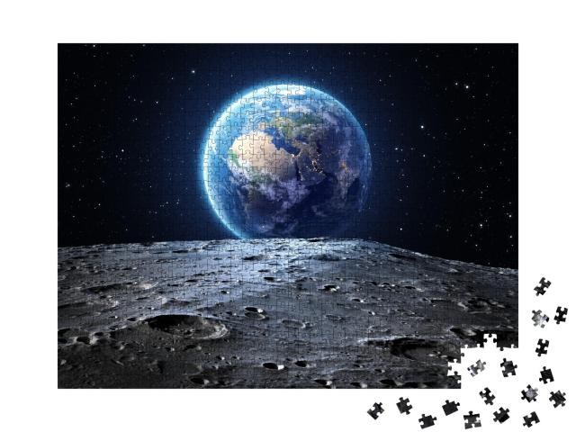 Puzzle de 1000 pièces « Vue de la Lune sur la Terre »