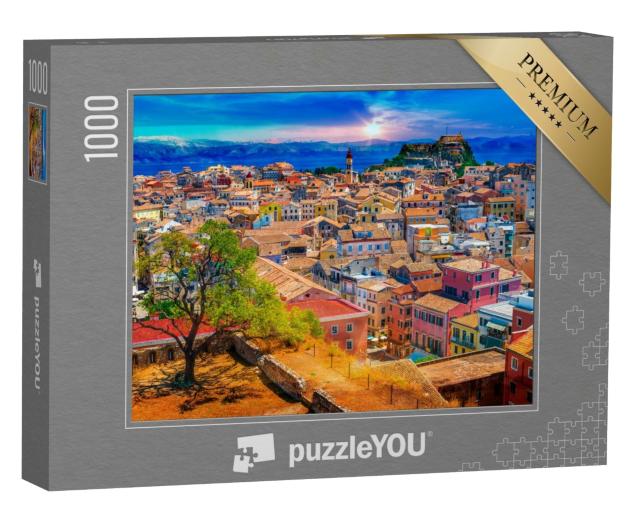 Puzzle de 1000 pièces « Vue panoramique de Kerkyra, capitale de l'île de Corfou, Grèce »