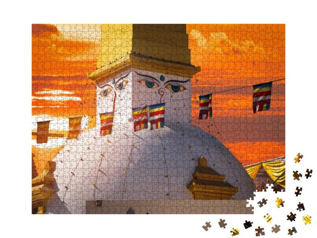 Puzzle de 1000 pièces « Ambiance du soir à Katmandou, Népal »