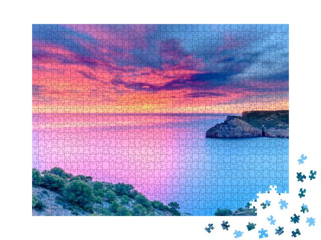 Puzzle de 1000 pièces « Aube tranquille au bord de la Méditerranée, Espagne »